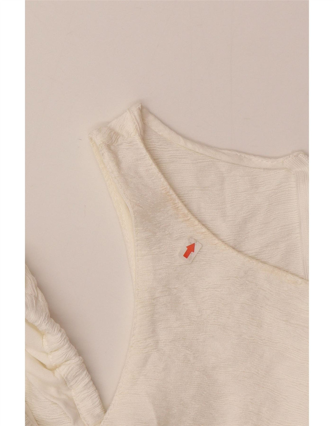 Top corto con spalle scoperte da donna Zara UK 12 bianco medio