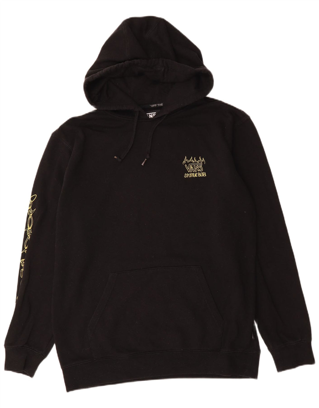 Felpa con cappuccio grafica da uomo Vans grande in cotone nero