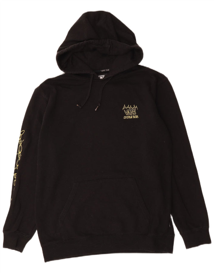 Felpa con cappuccio grafica da uomo Vans grande in cotone nero