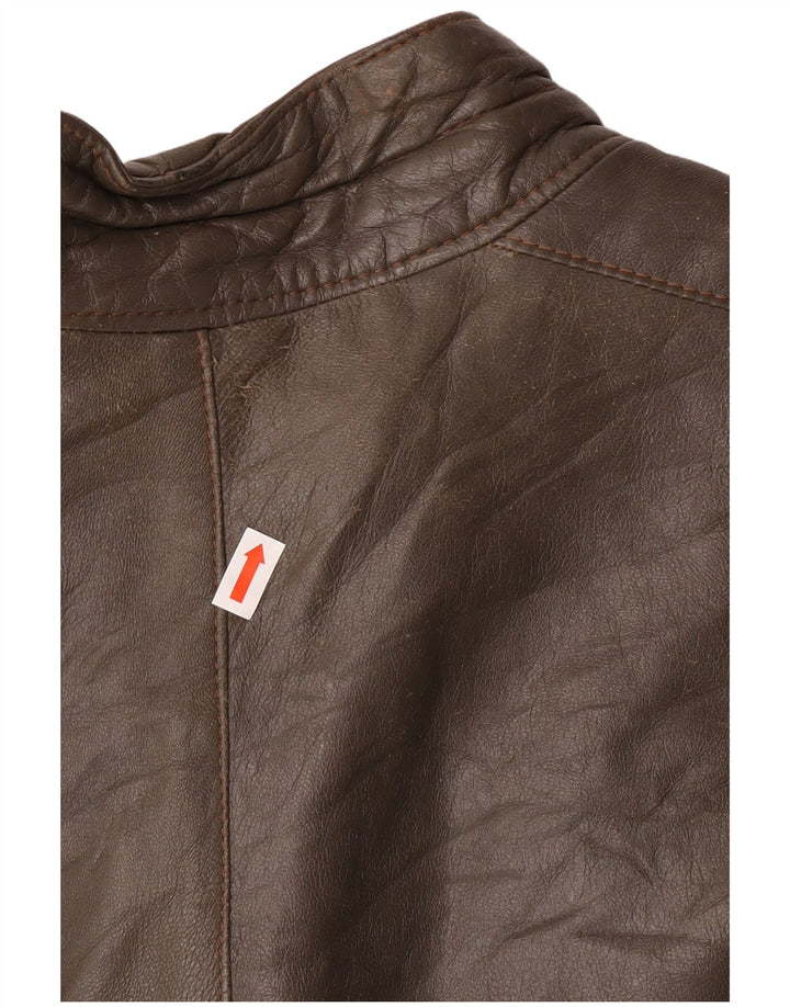 Giacca in pelle militare vintage da uomo IT 56 3XL Pelle grigia