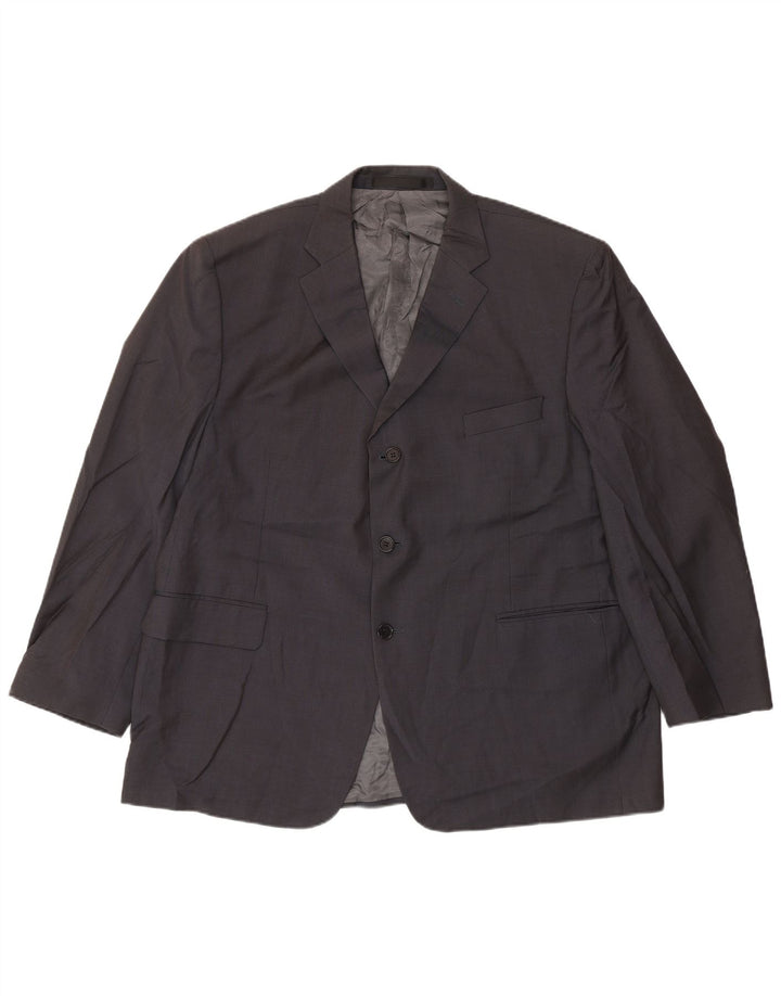 Giacca blazer a 3 bottoni da uomo Marks & Spencer UK 46 3XL Lana blu navy