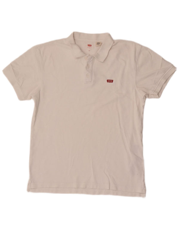Polo Levi's da uomo in cotone bianco medio