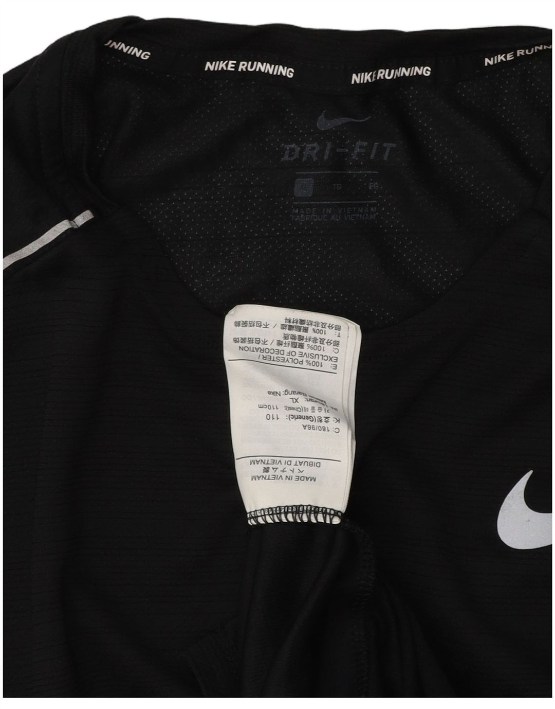 Maglia Nike Dri Fit da uomo a manica lunga XL nera in poliestere
