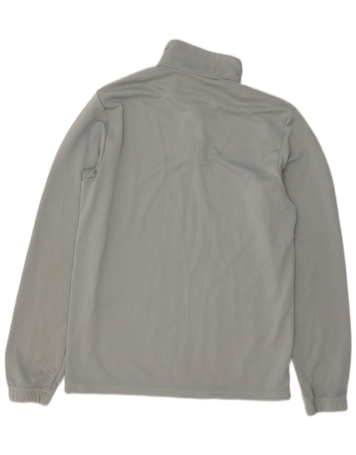 Adidas Uomo Aeroready Zip Collo Pullover Tuta Top Poliestere Grigio Medio
