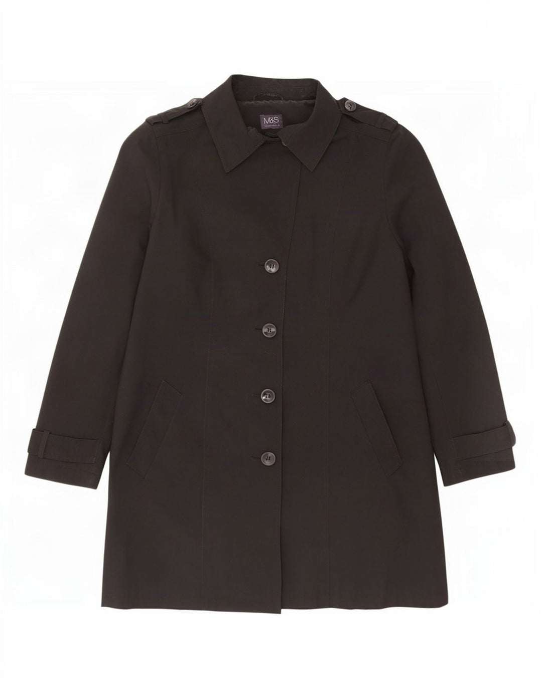 Trench da donna Marks & Spencer UK 16 grande poliestere nero