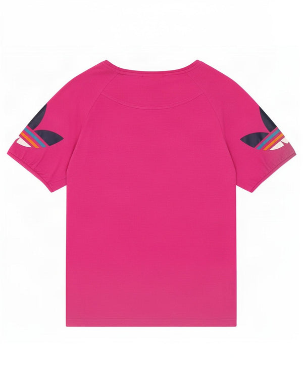 Adidas Womens Graphic T-Shirt Top IT 36 XS Pink Cotton