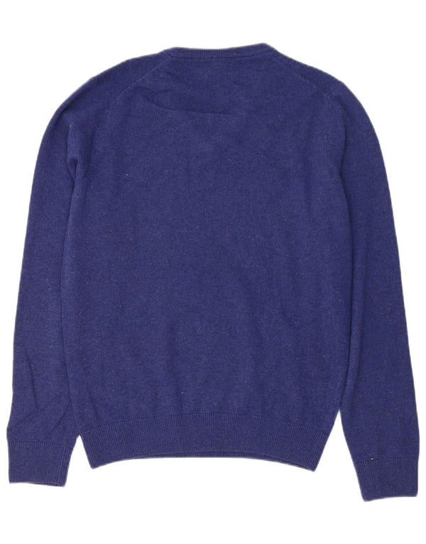 Maglione maglione da uomo con scollo a V Lacoste taglia 2 XS lana vergine blu