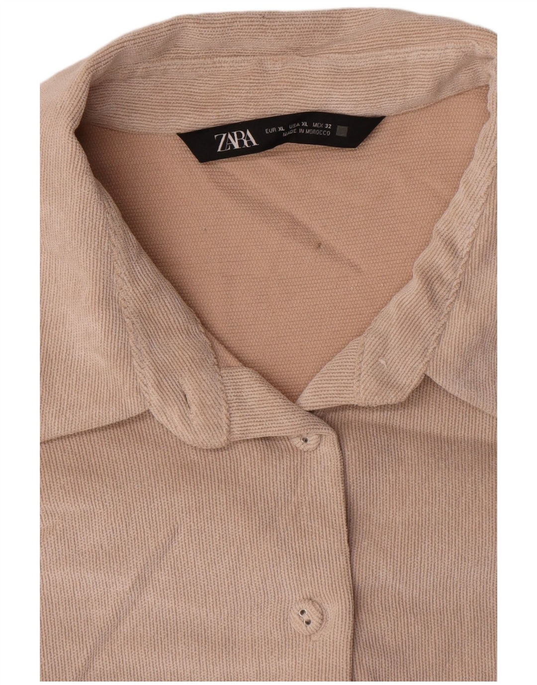 Camicia oversize da donna Zara UK 18 XL Poliestere beige