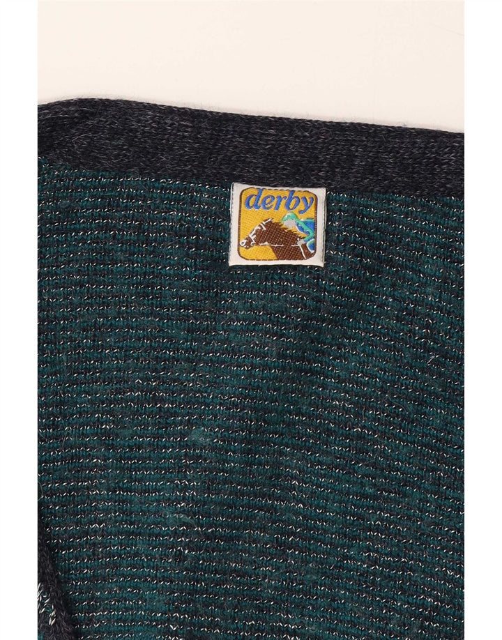 Derby Maglione cardigan da uomo grande blu geometrico