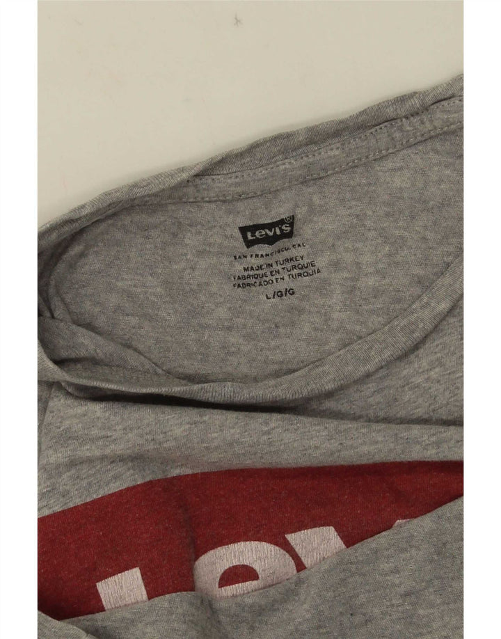 T-shirt grafica da donna Levi's Top UK 16 grande grigia