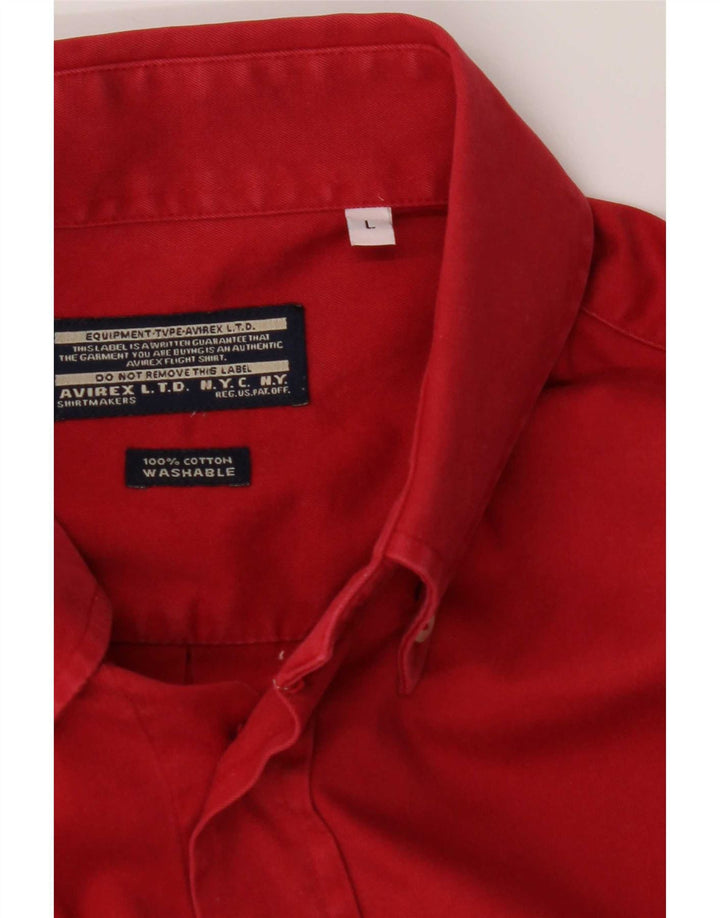 Camicia Uomo Avirex Large Rossa in Cotone