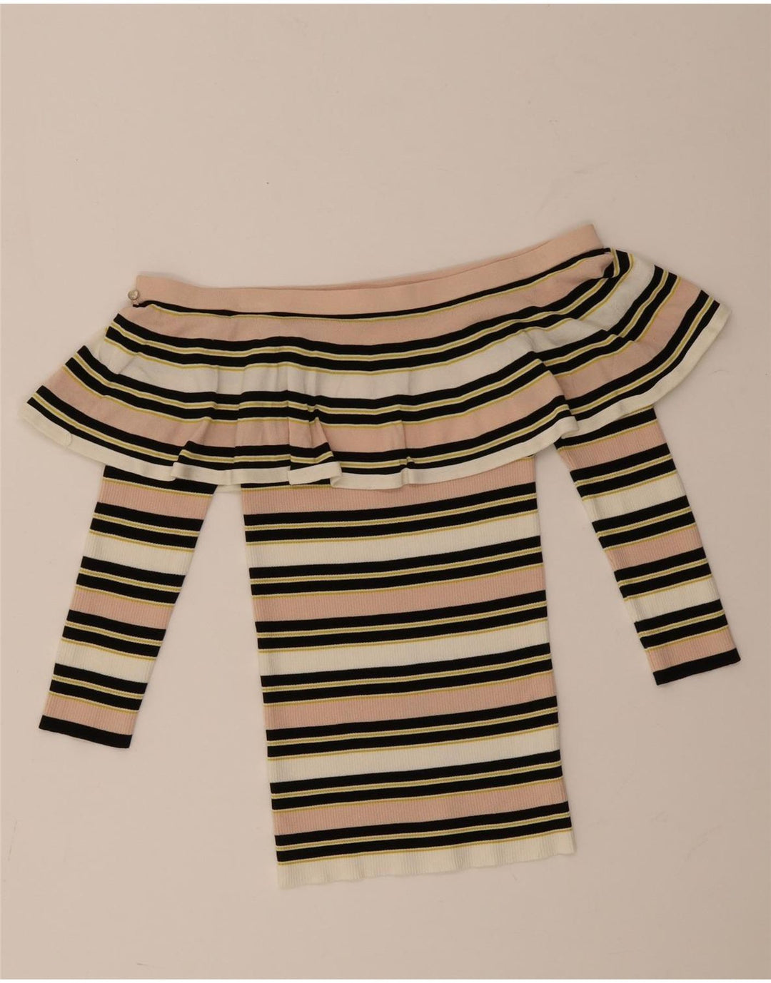 Patrizia Pepe Top da donna con spalle scoperte US 2 XS a righe multicolore