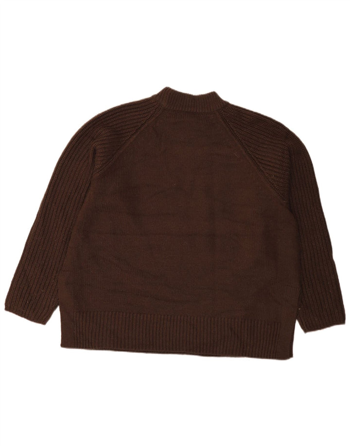 Maglione maglione a collo alto da donna Marks & Spencer UK 16 grande acrilico marrone