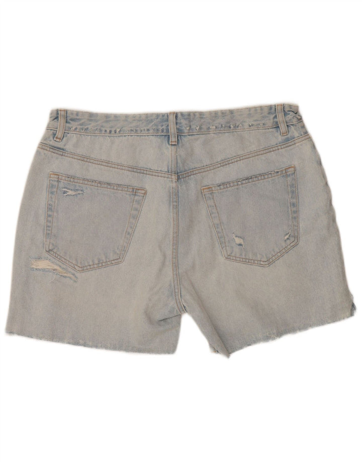 Pantaloncini in denim invecchiato Zara da donna EU 46 XL W36 Blu