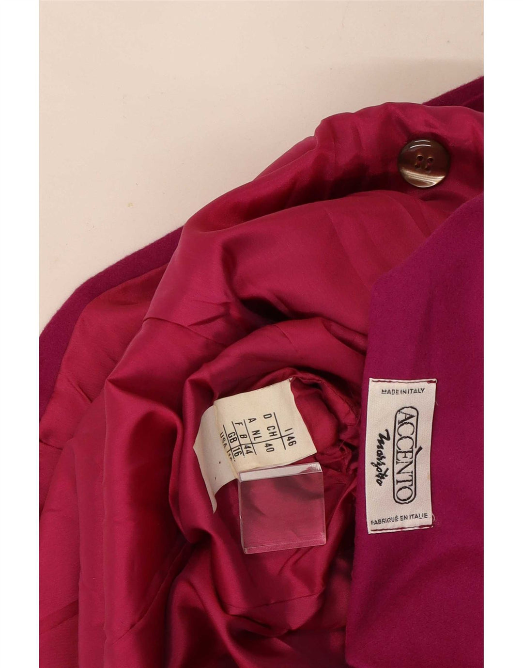 Accento By Marzotto Giacca blazer doppiopetto da donna UK 16 Large Rosa