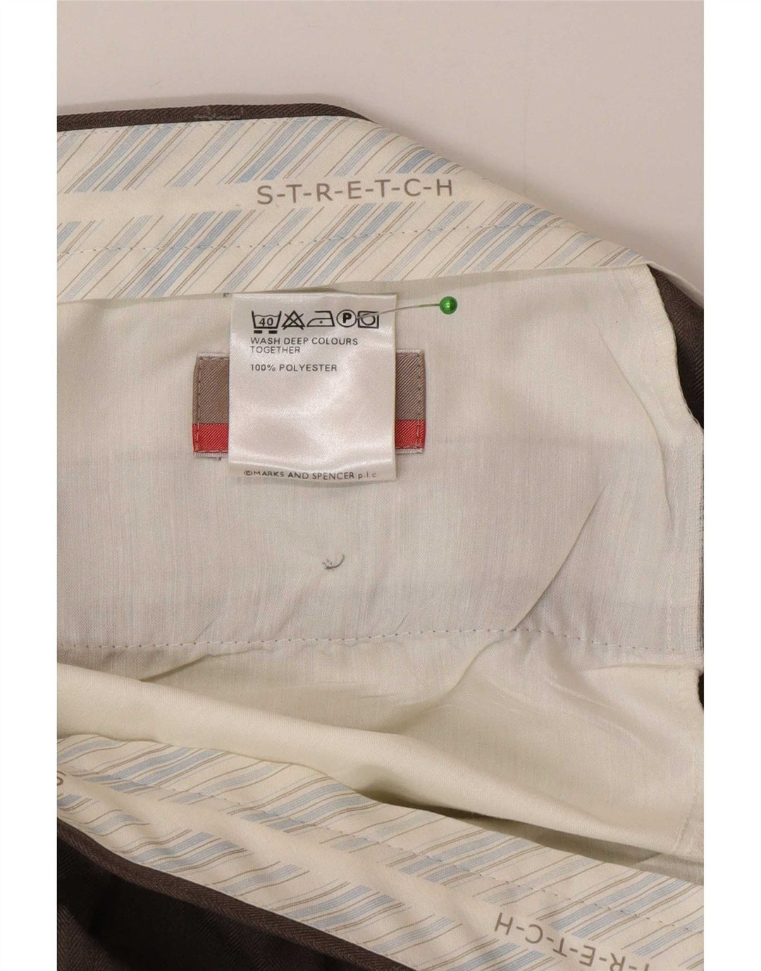 Pantaloni da abito con pegging da uomo Marks & Spencer W36 L31 poliestere grigio