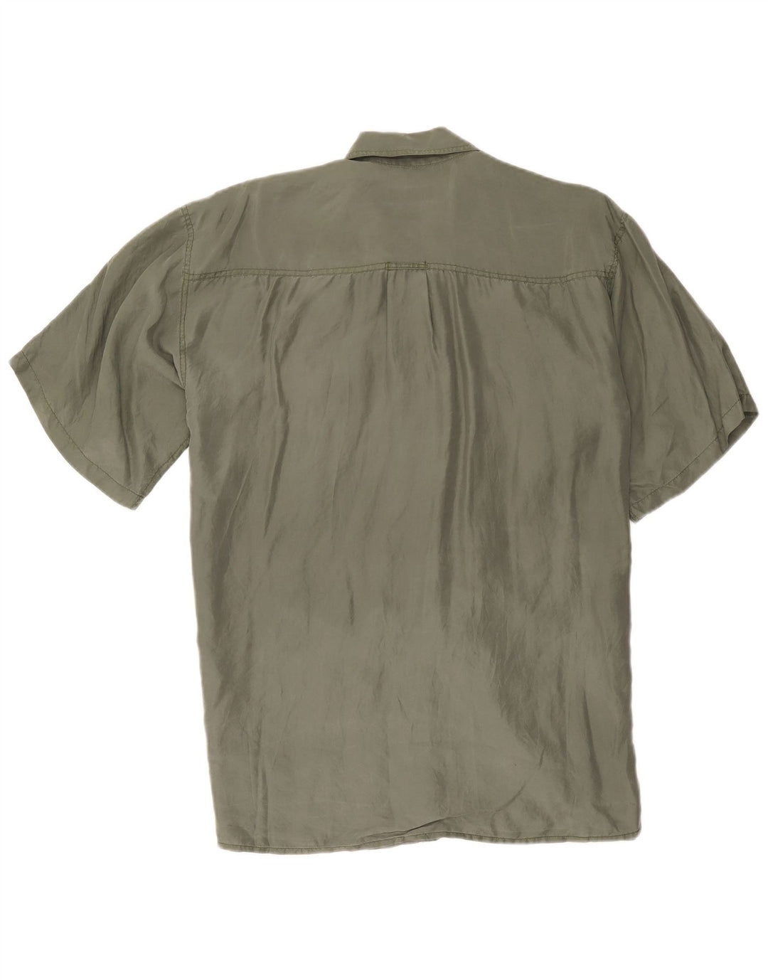 Camicia a maniche corte da uomo Bogari in seta kaki media