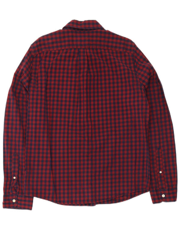 Camicia di flanella da uomo Abercrombie & Fitch 2XL in cotone a quadretti rossi