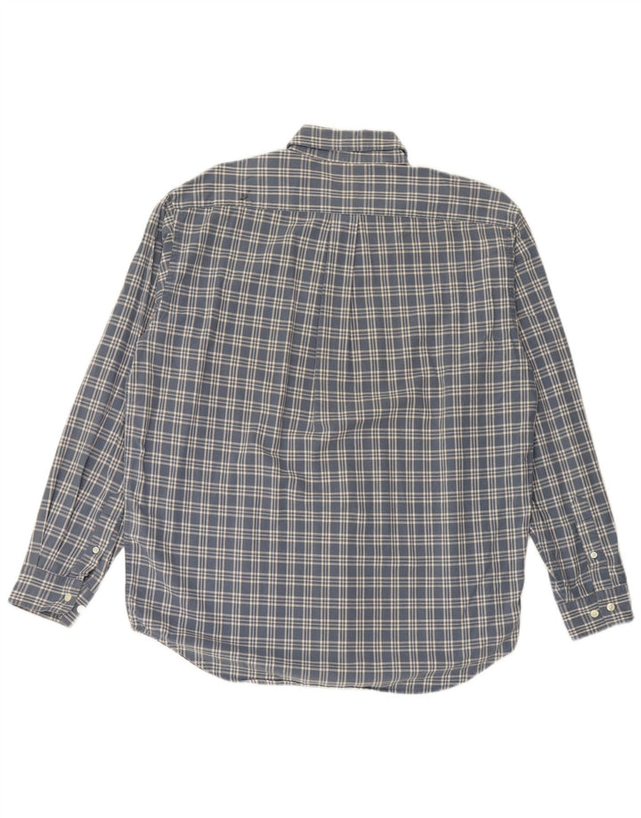 EDDIE BAUER Camicia da uomo in flanella di cotone a quadri blu medio