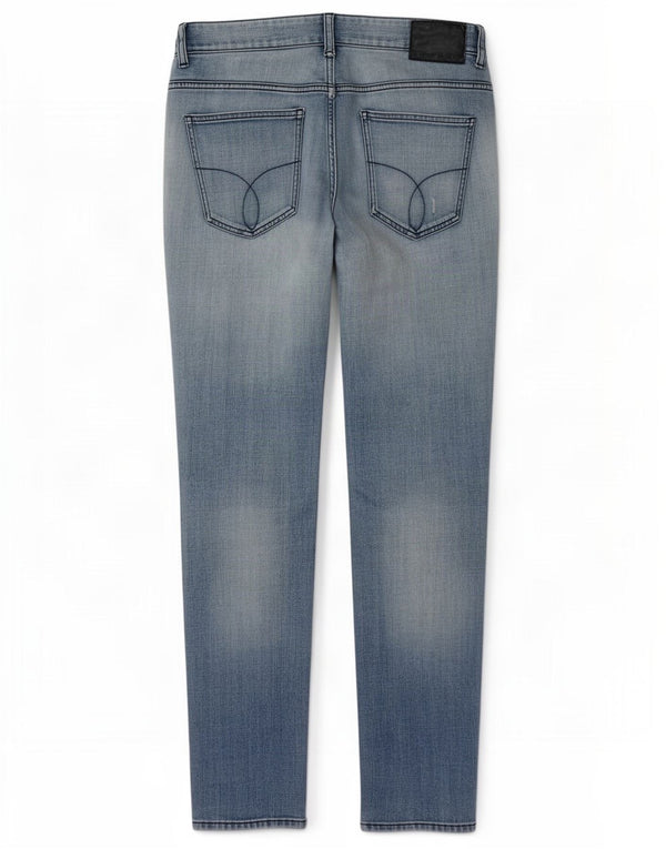 Jeans skinny invecchiati da uomo Calvin Klein W34 L32 cotone blu