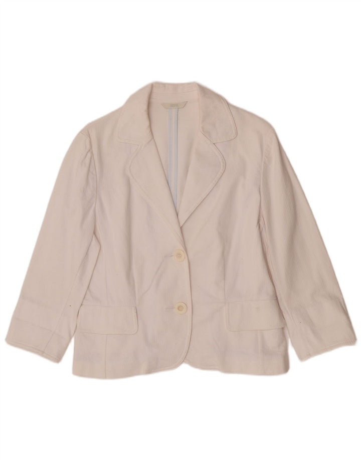 Giacca blazer da donna Marks & Spencer con maniche a 3/4 e 2 bottoni, UK 14, colore bianco medio