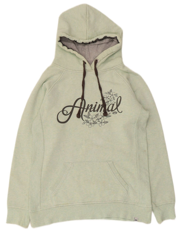 Maglione con cappuccio grafico da donna Animal UK 12 Cotone verde medio