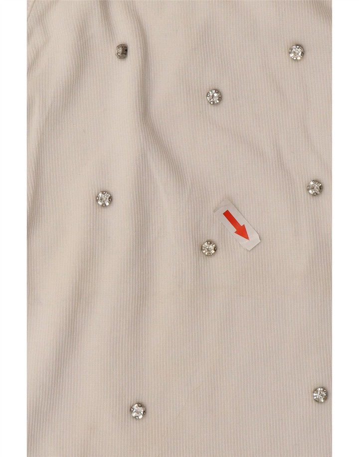 Top corto alla caviglia da donna Zara UK 8 piccolo bianco