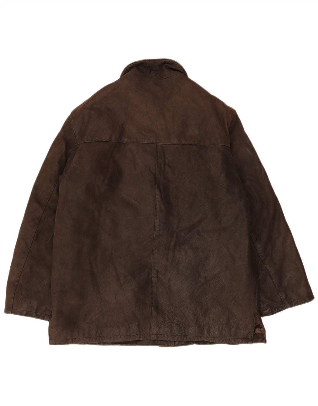 Giacca in pelle da donna VINTAGE EU 44 XL in pelle marrone