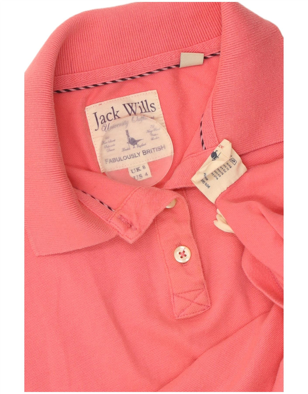 Polo da donna JACK WILLS UK 8 piccola in cotone rosa