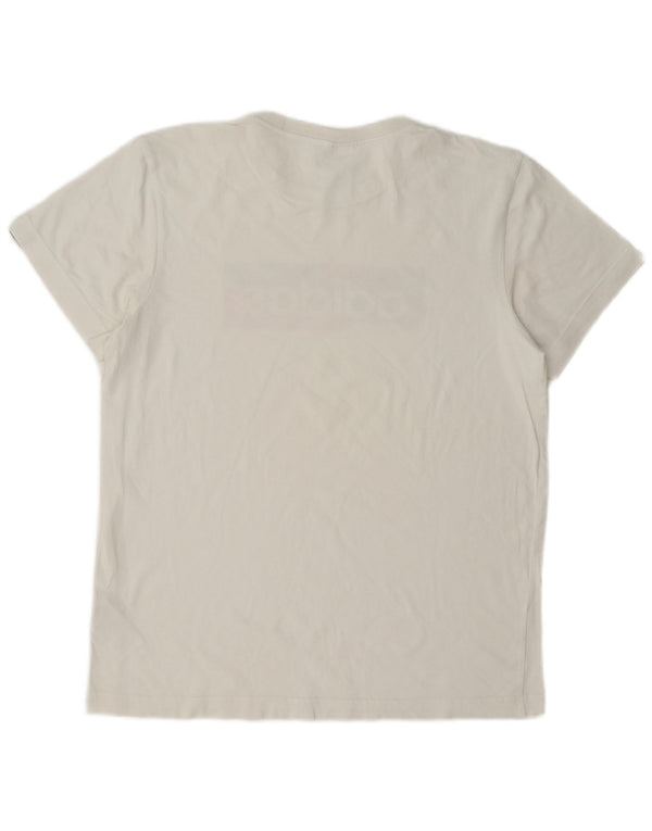T-shirt grafica oversize da donna Adidas UK 8/10 piccola in cotone bianco