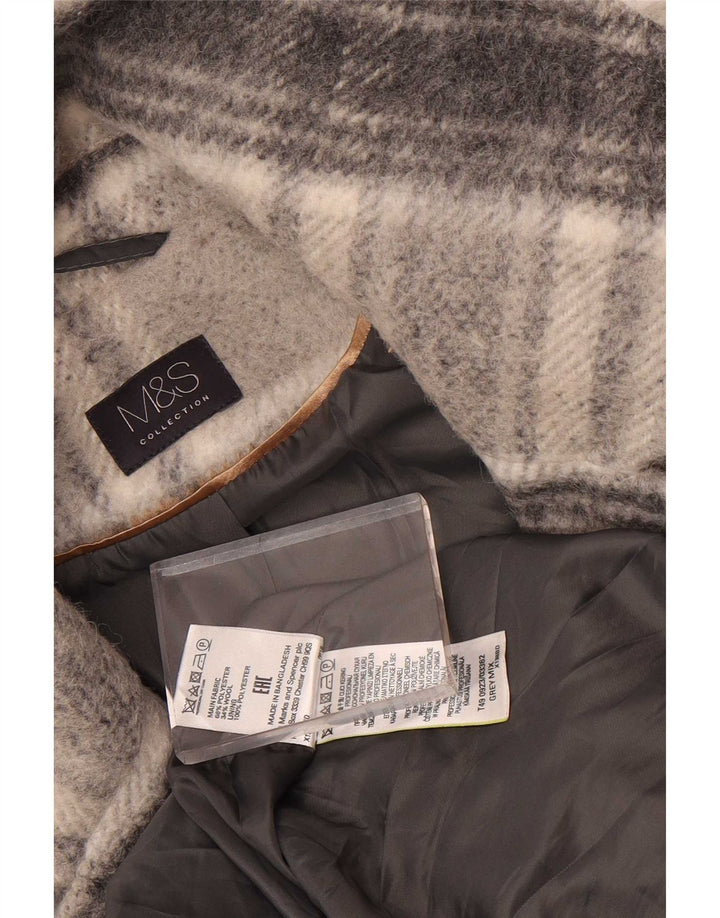 Cappotto doppiopetto da donna Marks & Spencer UK 16 grande quadri grigi
