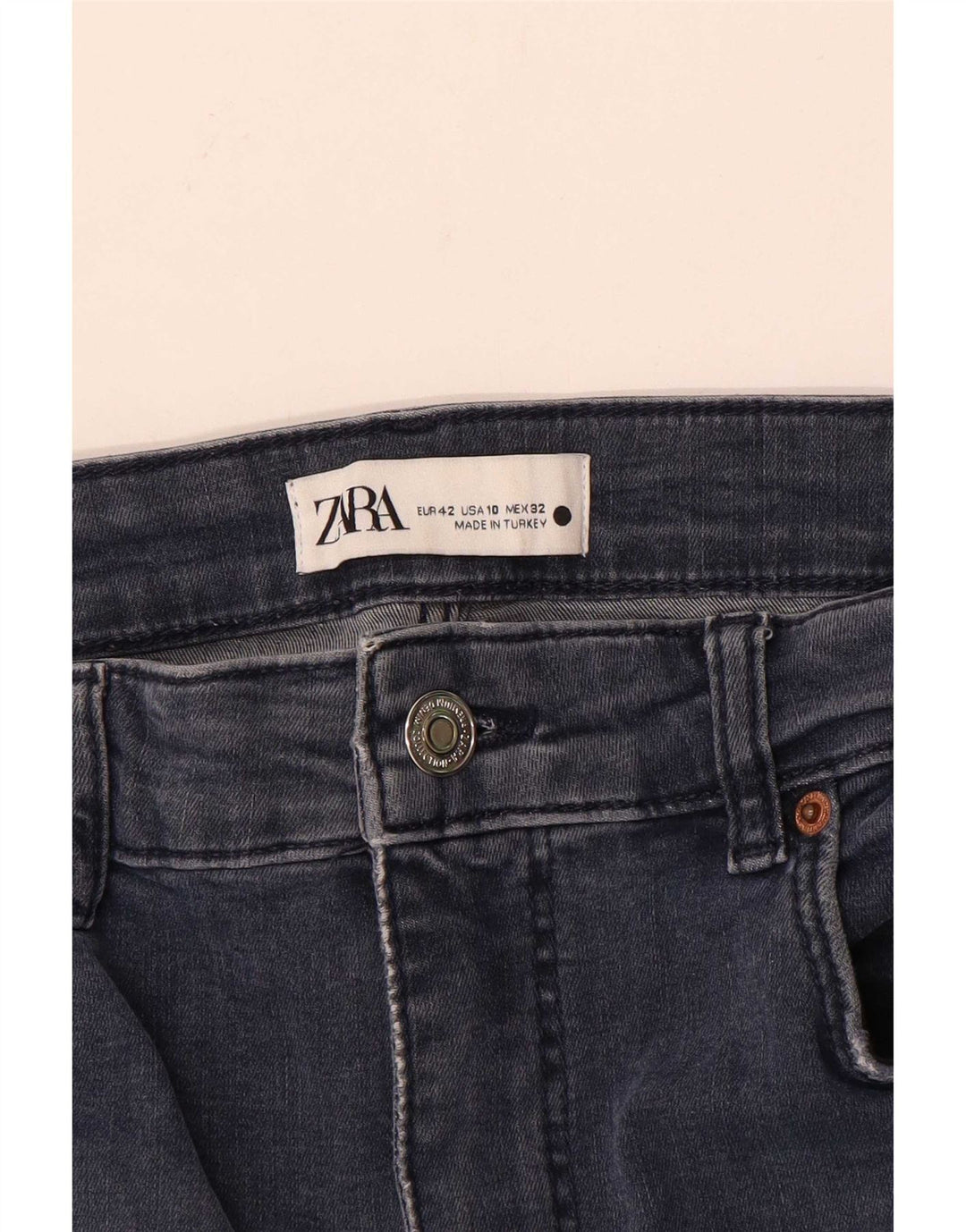 Jeans slim da donna Zara EU 42 Large W32 L28 Blu navy