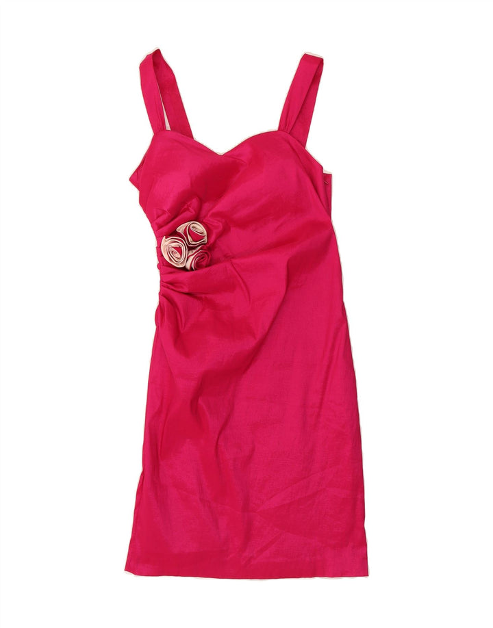 LIBRA Womens Sleeveless Sheath Dress UK 12 Medium  Pink Polyester Vintage Libra and Second-Hand Libra from Messina Hembry 
