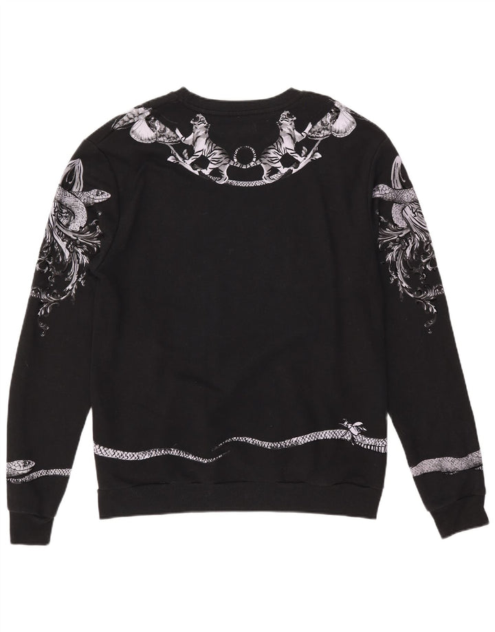 Felpa con grafica Zara da uomo, XL, cotone nero
