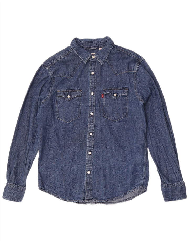 Camicia di jeans standard da uomo Levi's in cotone blu medio