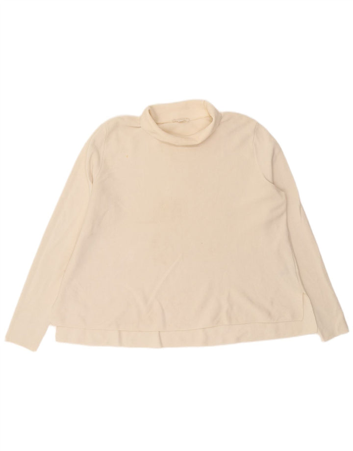 Cos Camicetta da donna con vestibilità ampia e collo alto, taglia UK 14, cotone bianco sporco medio