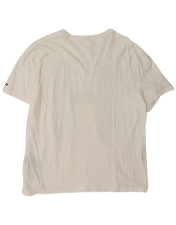 T-shirt grafica da uomo Tommy Hilfiger Top grande in cotone bianco