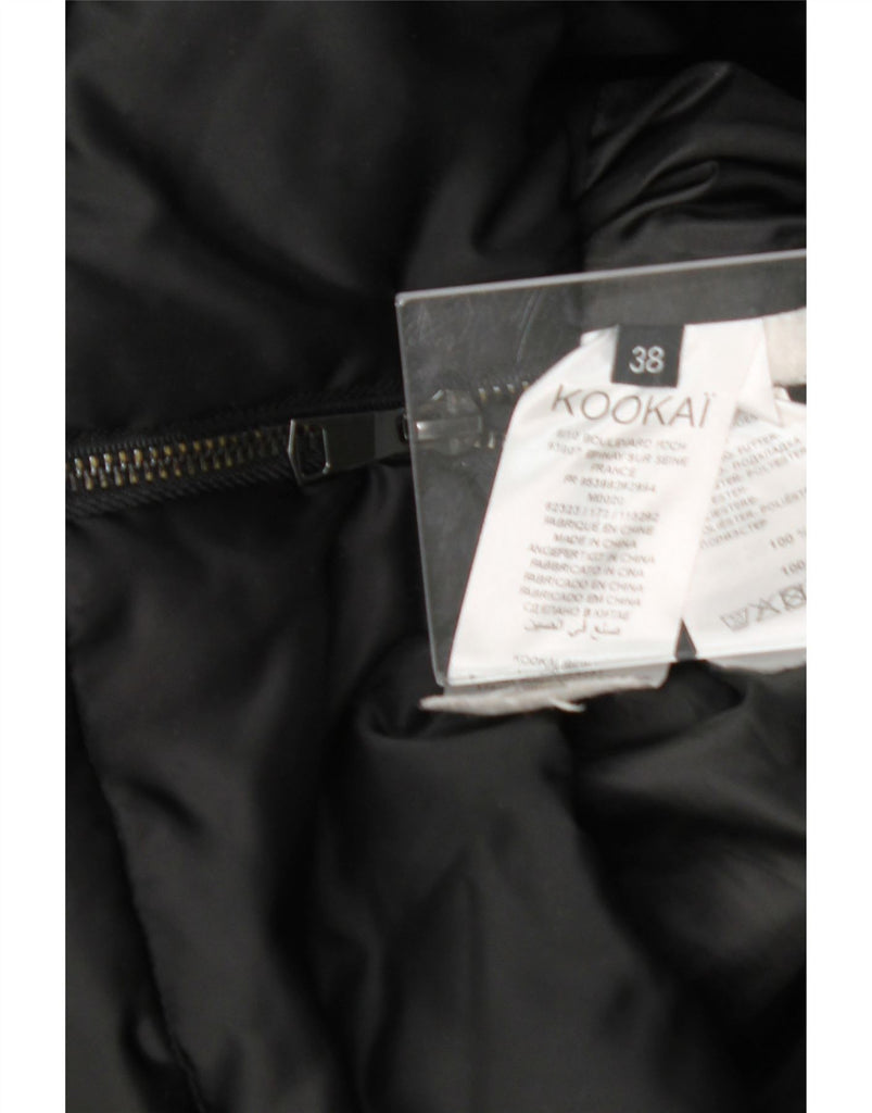 KOOKAI Womens Hooded Padded Jacket EU 38 Medium Black Polyester Vintage Kookai and Second-Hand Kookai from Messina Hembry 
