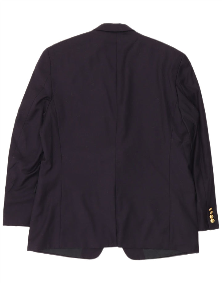 RALPH LAUREN Giacca blazer da uomo a 2 bottoni UK 44 2XL Lana blu navy