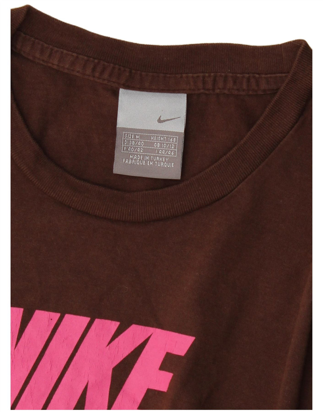 NIKE Womens Graphic T-Shirt Top UK 10/12 Medium Brown