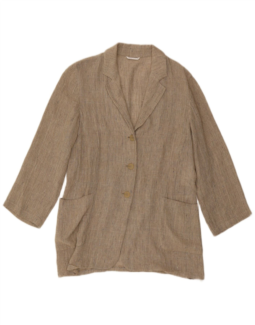 Giacca blazer lunga da donna Max Mara UK 12 Pied de poule beige medio