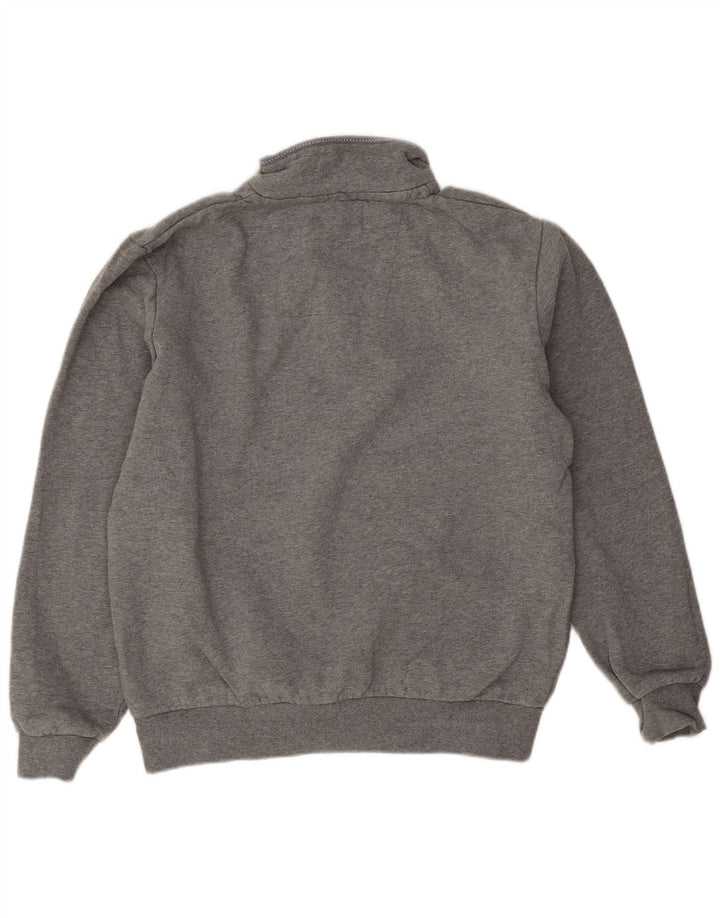 Crew Clothing Felpa con collo con zip da uomo Maglione in cotone grigio medio