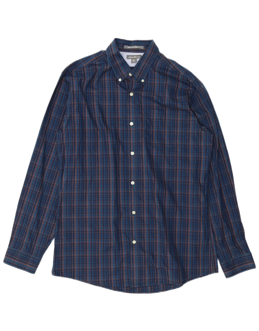 Eddie Bauer Camicia da uomo dalla vestibilità classica, grande, in cotone a quadri blu navy