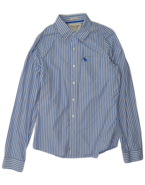 Abercrombie & Fitch Mens Muscle Shirt Large Blue Striped Cotton