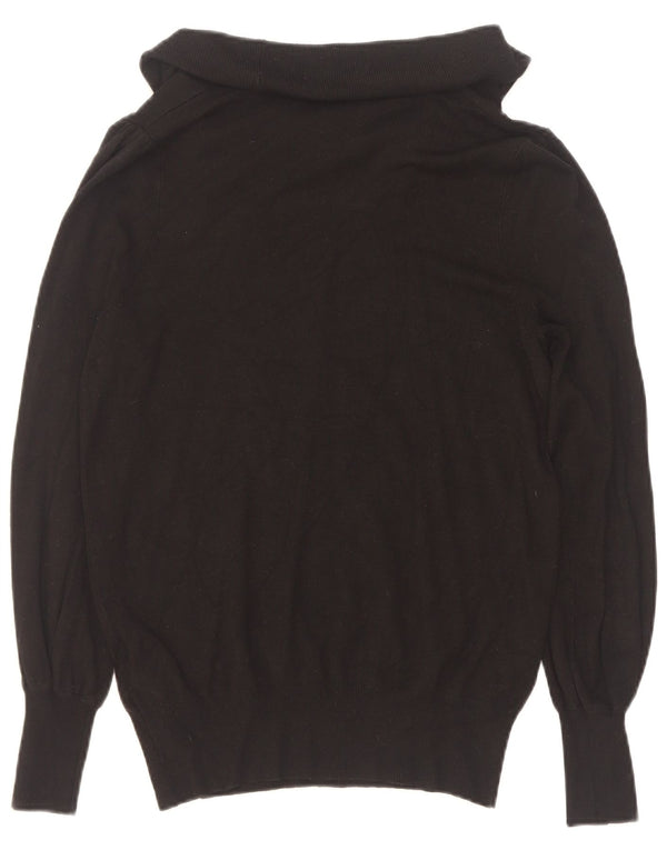 Maglione maglione a collo alto da donna Marks & Spencer UK 12 viscosa nera media