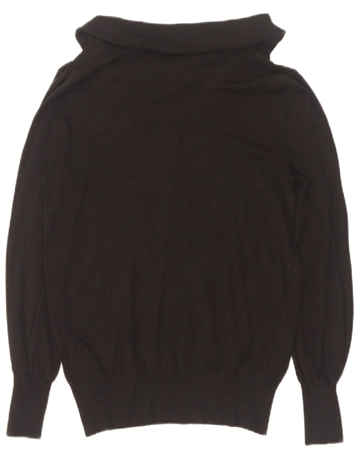 Maglione maglione a collo alto da donna Marks & Spencer UK 12 viscosa nera media