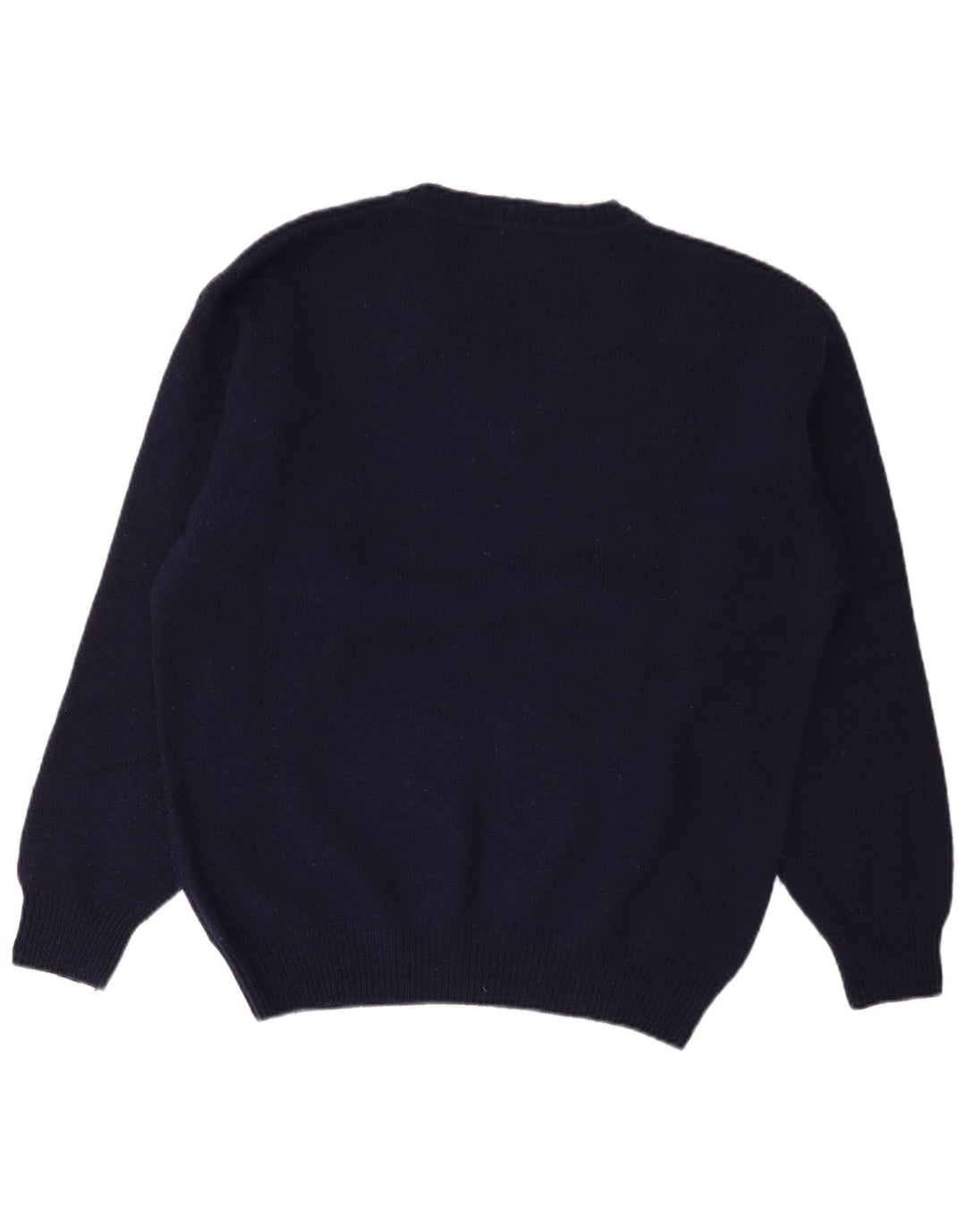Maglione da uomo con scollo a V Sergio Tacchini XL in lana blu navy