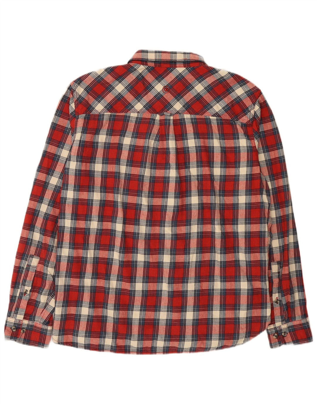 Fat Face Camicia da uomo in flanella vestibilità regolare XL in cotone a quadri rossi