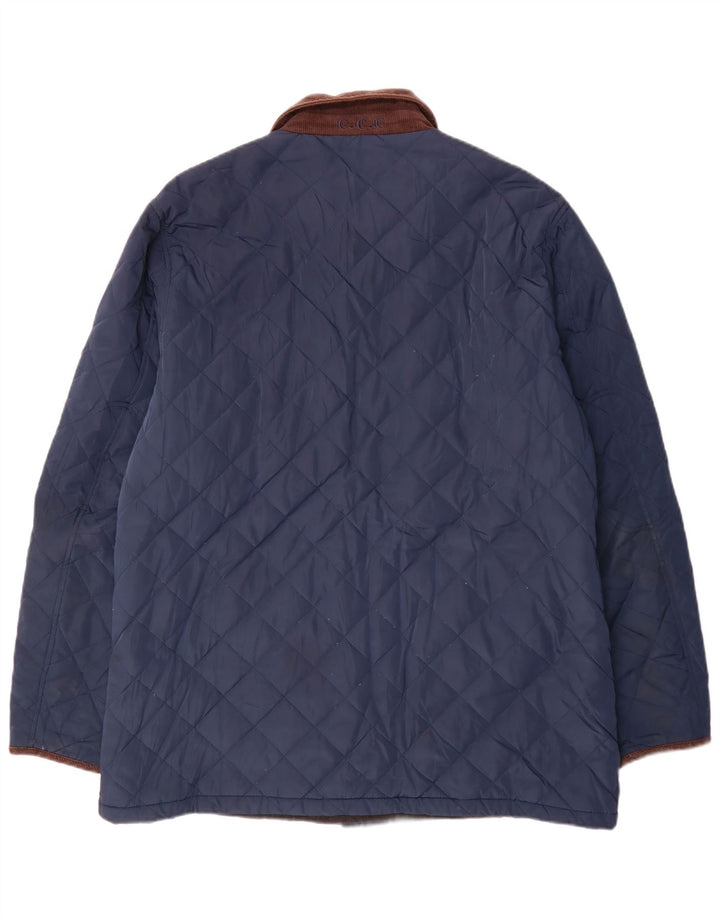 Crew Clothing Giacca trapuntata da uomo UK 44 2XL Poliestere color block blu navy