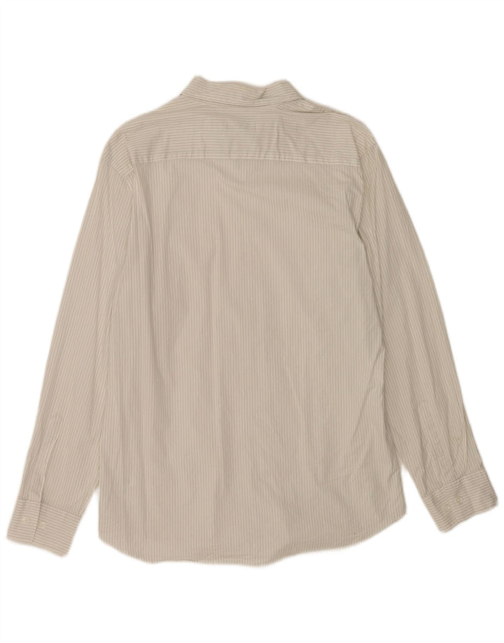Camicia da uomo Modern Fit Calvin Klein, cotone gessato bianco grande
